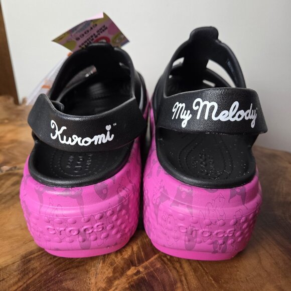 Crocs x Hello Kitty Platform Stomp Sandals Womens 9 Mens 7 Melody Kuromi Black - Picture 9 of 15